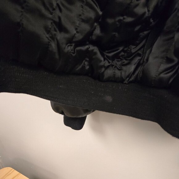 Vintage Men's XL Black Grunge Leather Distressed Bomber Jacket Motorcycle Biker - Picture 10 of 16